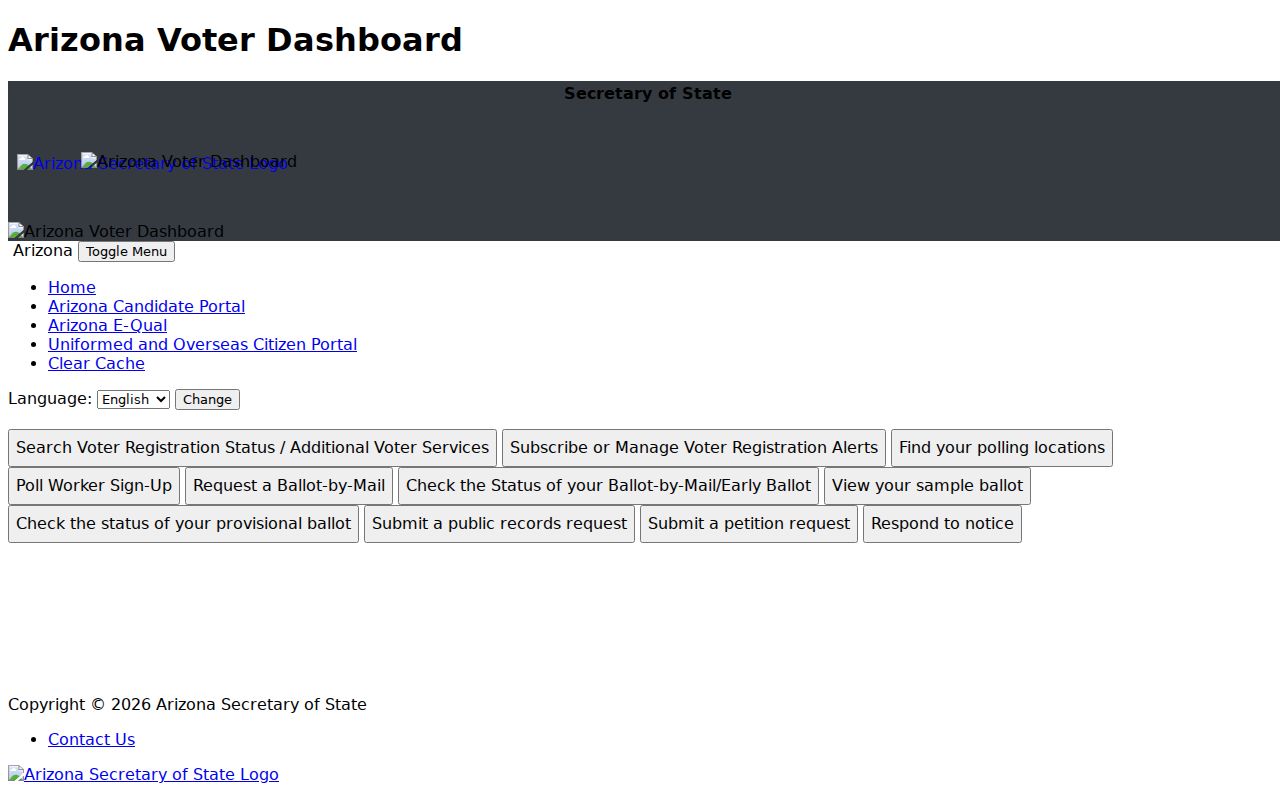 Arizona voter information portal used in a Yavapai County residents directory search