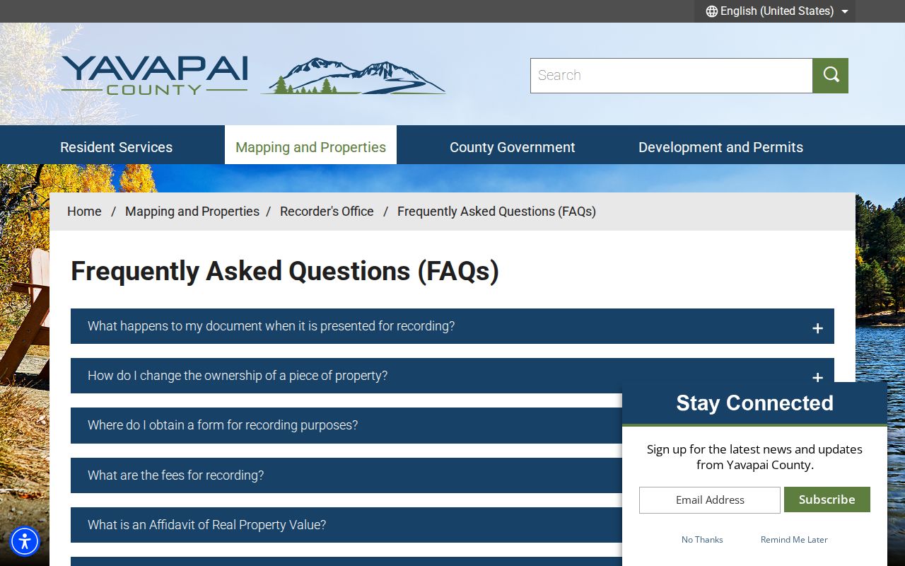 Yavapai County Recorder guidance for indexed documents in a prior-owner search