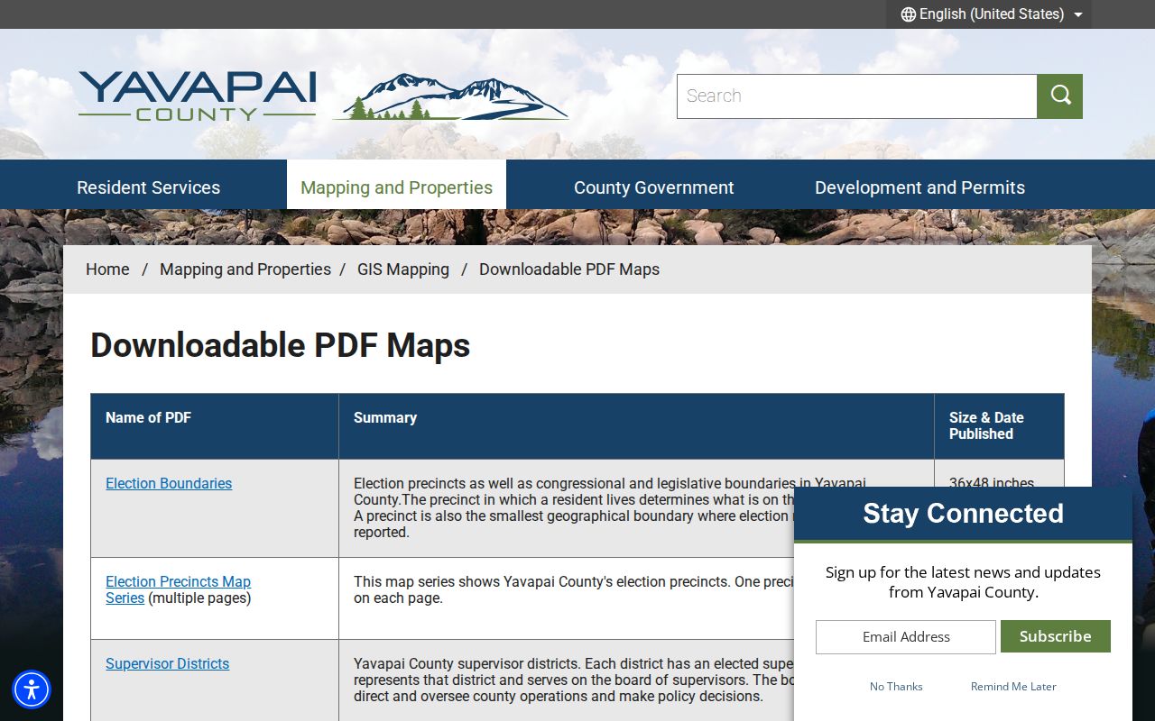 Yavapai County ZIP code directory neighborhood and street map resources