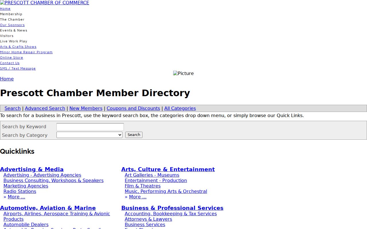 Yavapai County ZIP code directory Prescott organization search filters